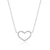 Halskette Heart mit Diamanten, 18 Karat Weißgold-LEAF Fashion
