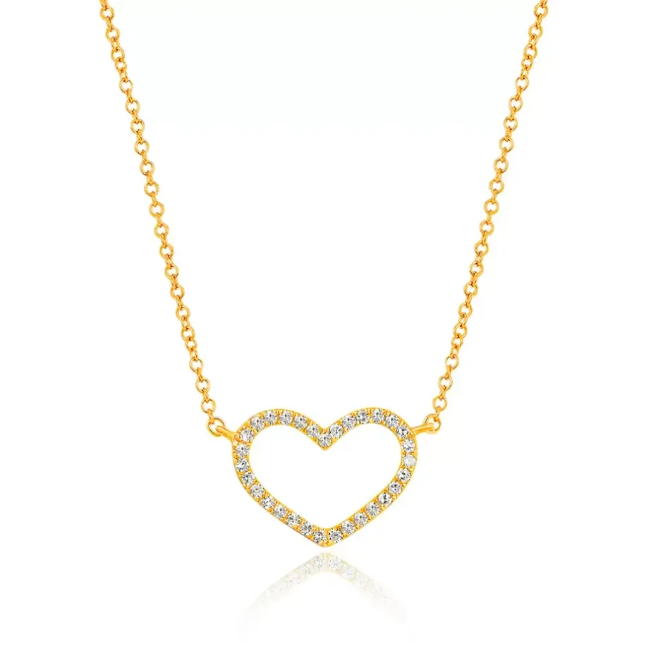 halskette_heart_mit_diama_0.webp Halskette Heart mit Diamanten, 18 Karat Gelbgold-LEAF Hot