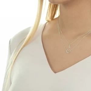 Halskette Heart mit Diamanten, 18 Karat Rosegold-LEAF Discount