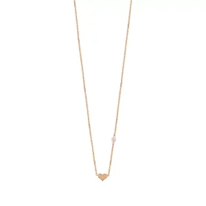 Halskette Herz mit Perle, 18 Karat Rosegold vergoldet-LEAF Sale