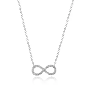 Halskette Infinity mit Diamanten, 18 Karat Weißgold-LEAF Discount