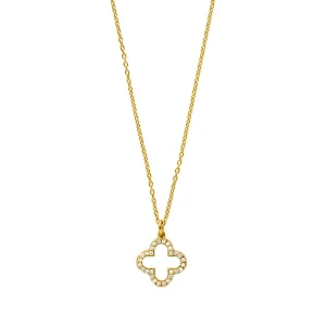 Halskette Kleeblatt, 18 Karat Gelbgold vergoldet-LEAF Best