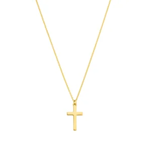 Halskette Kreuz, 14 Karat Gelbgold-LEAF Clearance