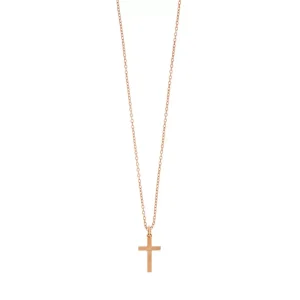 Halskette Kreuz, 18 Karat Rosegold vergoldet-LEAF Fashion