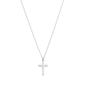 Halskette Kreuz, 14 Karat Weißgold-LEAF Clearance