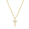 Halskette Kreuz mit Diamanten, 18 Karat Gelbgold-LEAF Fashion