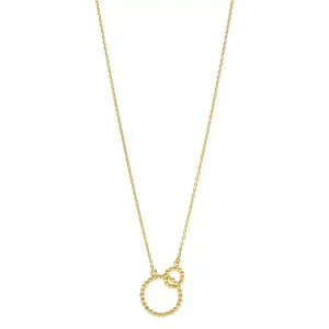 Halskette Kugelring double, 45cm, 18 Karat Gelbgold vergoldet-LEAF Hot