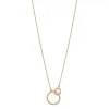 Halskette Kugelring double, 45cm, 18 Karat Rosegold vergoldet-LEAF New