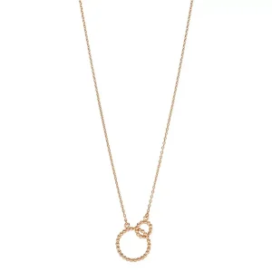 Halskette Kugelring double, 45cm, 18 Karat Rosegold vergoldet-LEAF New