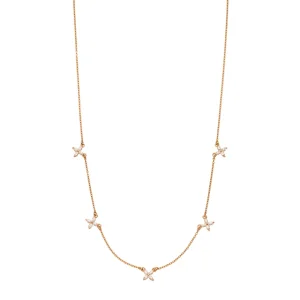 Halskette Flower Charms, 18 Karat Rosegold vergoldet-LEAF Clearance