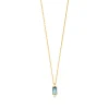 Halskette London Blue Topaz, 14 Karat Gelbgold-LEAF New