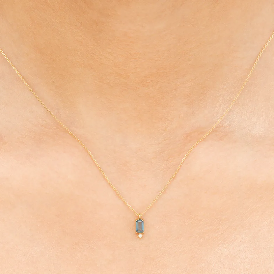 halskette_london_blue_top_1.webp Halskette London Blue Topaz, 14 Karat Gelbgold-LEAF New