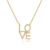 Halskette Love mit Diamanten, 18 Karat Gelbgold-LEAF Online
