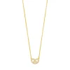 Halskette Mini Brezn mit Zirkonia, 18 Karat Gelbgold vergoldet-LEAF Outlet
