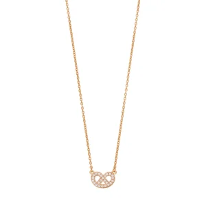 Halskette Mini Brezn mit Zirkonia, 18 Karat Rosegold vergoldet-LEAF Clearance