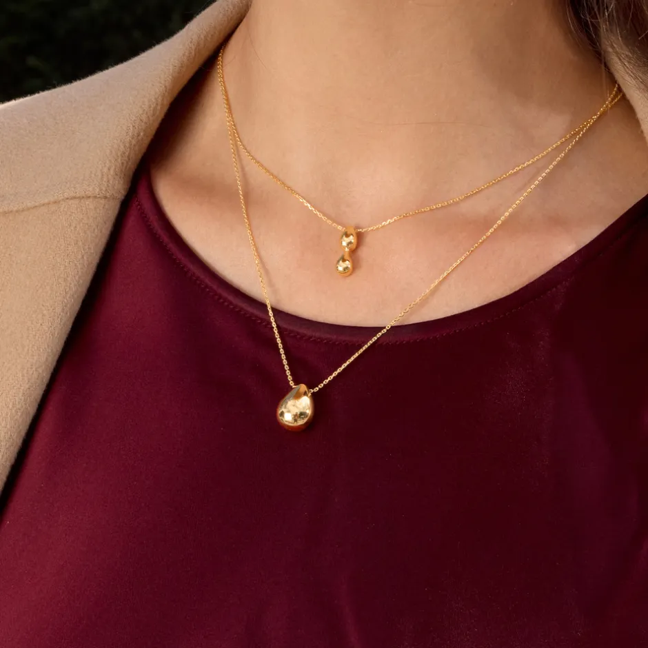 halskette_one_drop__karat_1.webp Halskette One Drop, 18 Karat Gelbgold vergoldet-LEAF Sale
