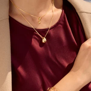 Halskette One Drop, 18 Karat Gelbgold vergoldet-LEAF Sale