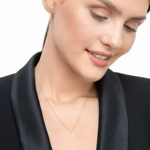Halskette Pavé II mit Diamanten, 18 Karat Rosegold-LEAF New