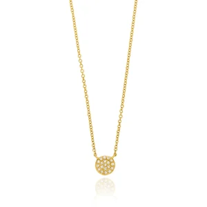 Halskette Pavé mit Diamanten, 18 Karat Gelbgold-LEAF Discount