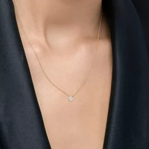 Halskette Pavé mit Diamanten, 18 Karat Gelbgold-LEAF Discount