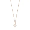 Halskette Peace mit Zirkonia, 18 Karat Rosegold vergoldet-LEAF Discount