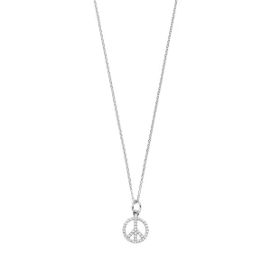 Halskette Peace mit Zirkonia, 925 Sterlingsilber-LEAF New
