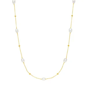 Halskette Perlen Basic, 18 Karat Gelbgold vergoldet-LEAF Outlet