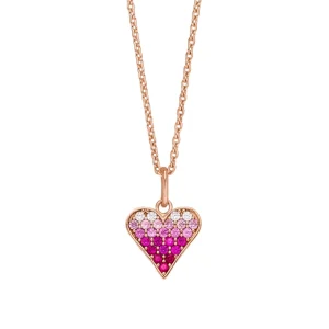 Halskette Pink Valentine, 18 Karat Rosegold vergoldet-LEAF New