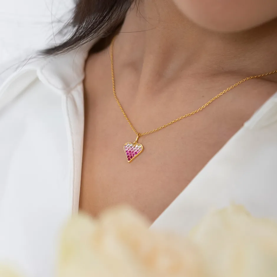 halskette_pink_valentine__1-2.webp Halskette Pink Valentine, 18 Karat Rosegold vergoldet-LEAF New