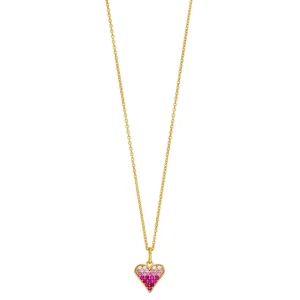 Halskette Pink Valentine, 18 Karat Gelbgold vergoldet-LEAF New