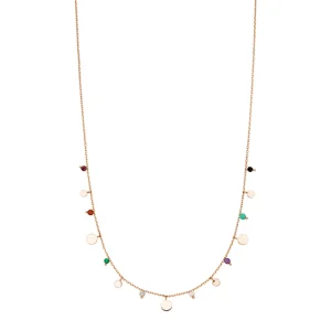 Halskette Platelet Mix, 18 Karat Rosegold vergoldet-LEAF Fashion