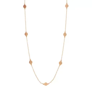 Halskette Plättchen, kurz, 18 Karat Rosegold vergoldet-LEAF New