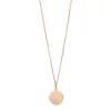 Halskette Plättchen 14mm, 50cm lang, 18 Karat Rosegold vergoldet-LEAF Clearance