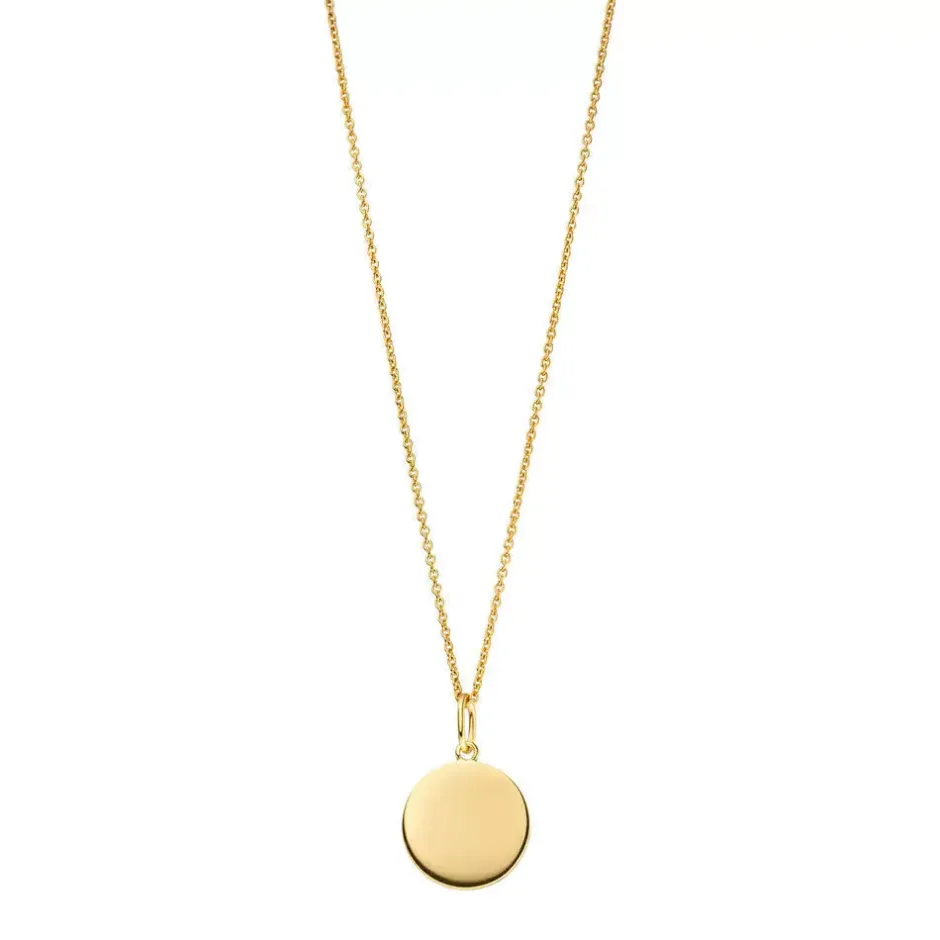 halskette_plttchen_mm_cm__1-1.webp Halskette Plättchen 14mm, 50cm lang, 18 Karat Gelbgold vergoldet-LEAF Sale