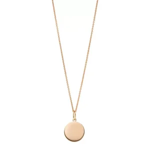 Halskette Plättchen 14mm, 50cm lang, 18 Karat Rosegold vergoldet-LEAF Clearance