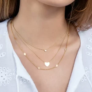 Halskette Pure, 18 Karat Gelbgold vergoldet-LEAF New