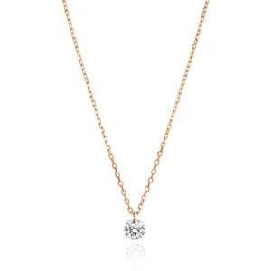 Halskette PURE Diamant, 18 Karat Rosegold-LEAF New