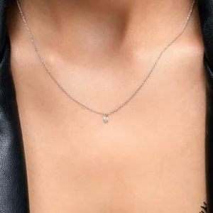 Halskette PURE Diamant, 18 Karat Weißgold-LEAF Sale