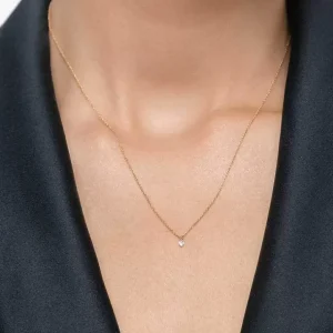 Halskette PURE Diamant, 18 Karat Gelbgold-LEAF New