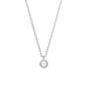 Halskette Pure mit Perle, 925 Sterlingsilber-LEAF Online
