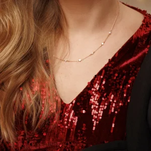 Halskette Pure mit Süßwasserzuchtperlen, 18 Karat Rosegold vergoldet-LEAF Fashion