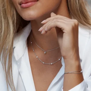 Halskette Pure mit Süßwasserzuchtperlen, 18 Karat Rosegold vergoldet-LEAF Fashion