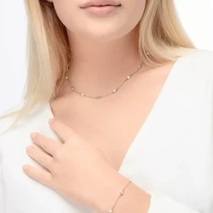 Halskette Pure mit Süßwasserzuchtperlen, 18 Karat Rosegold vergoldet-LEAF Fashion