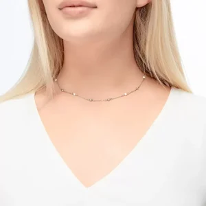 Halskette Pure mit Süßwasserzuchtperlen, 18 Karat Rosegold vergoldet-LEAF Fashion