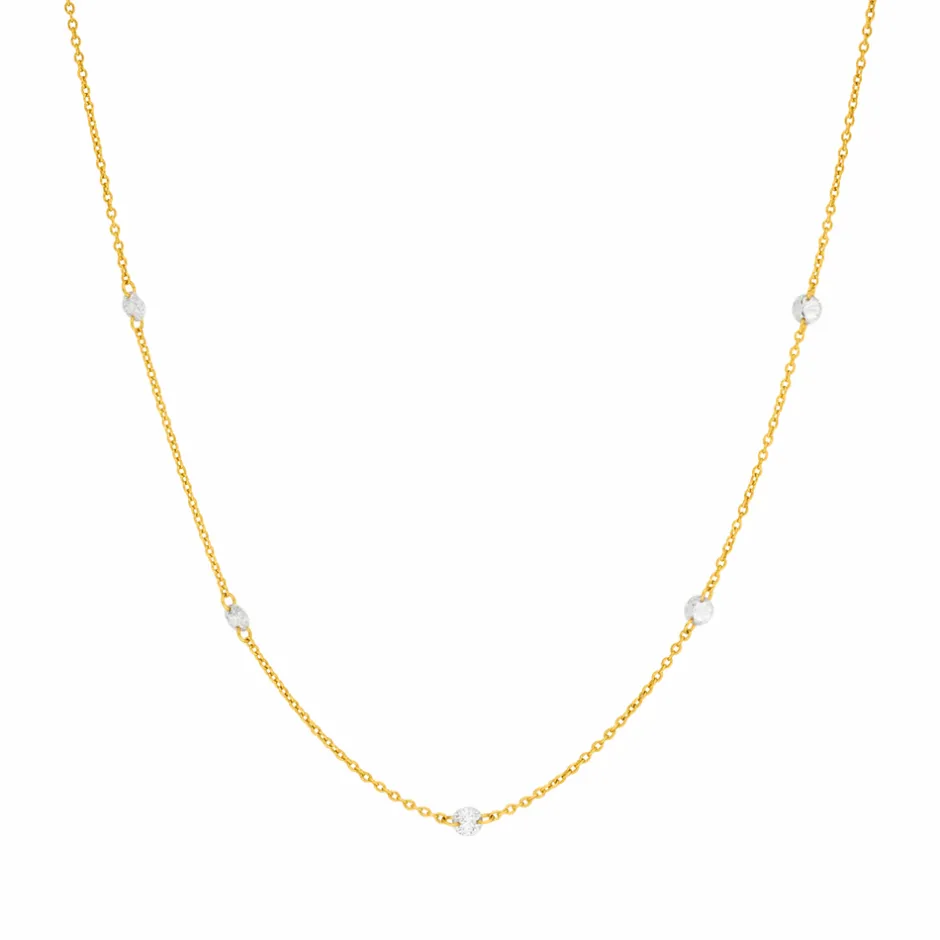 halskette_pure_quintruple_0.webp Halskette PURE Quintruple Diamant, 18 Karat Gelbgold-LEAF Best
