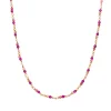 Halskette Rubin, 18 Karat Rosegold vergoldet-LEAF Outlet