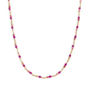Halskette Rubin, 18 Karat Rosegold vergoldet-LEAF Outlet