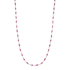 Halskette Rubin, 925 Sterlingsilber-LEAF New