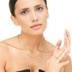 Halskette Shiny Twist, 14 Karat Gelbgold-LEAF Discount