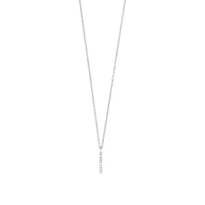 Halskette Small Bar, Diamant, 14 Karat Weißgold-LEAF Hot